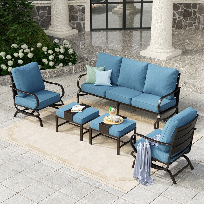 Tapasi Patio Conversation Set, Denim Blue, No