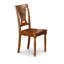 Plainville Dining Chairs - Stylish Back Wood Seat Kitchen Chairs, Set of 2, Saddle Brown-1141406442