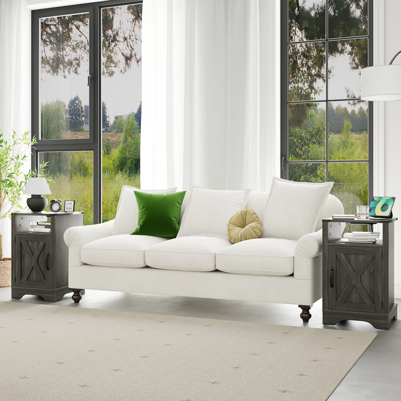 Table de chevet Farmhouse, Gris foncé