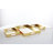 Gouse Plastic Mirrored Geometric Decor Gold Tray Set
