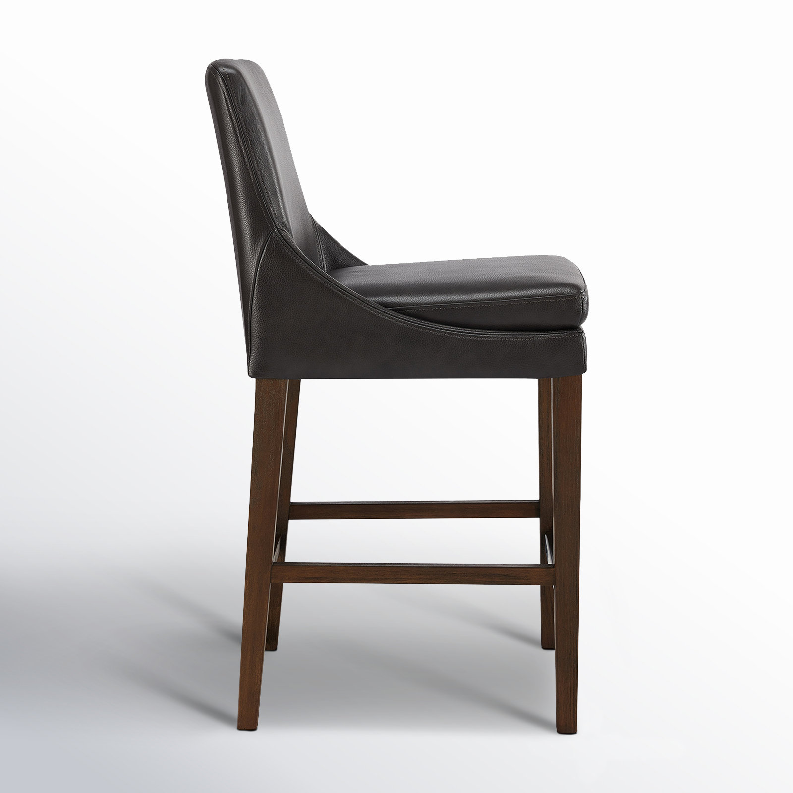 Niara Bar and Counter Stool, Impression Dark Gray Genuine Leather , Counter Stool (26” Seat Height)