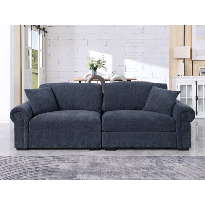 Modern Oversized Loveseat Sofa Couch, 2 Pillows, Removable Cover