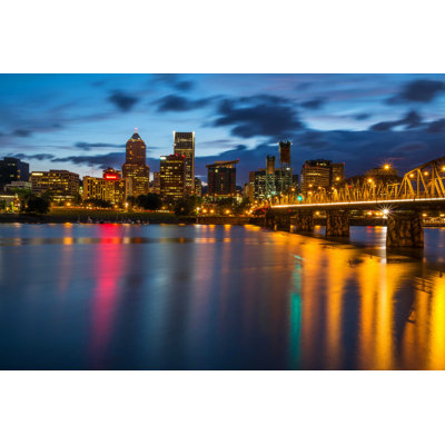 " Portland Skyline Along Waterfront " by Crackerclips