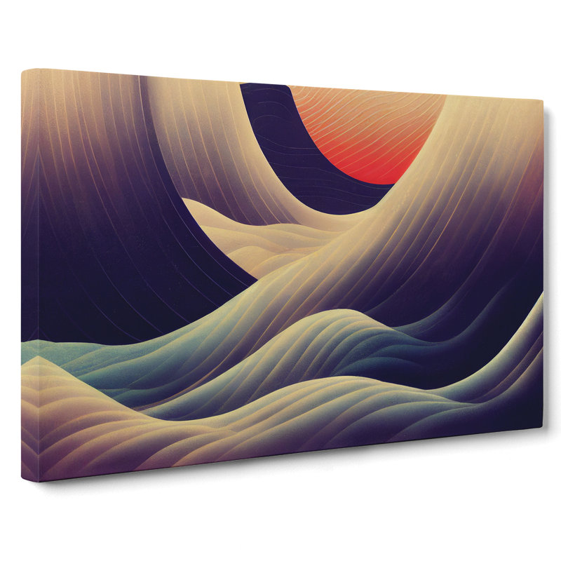 Surreal Ocean Waves Abstract - Wrapped Canvas, 40cm H x 60cm W x 3cm D