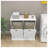 White Two-Compartment Tilt-Out Laundry Sorter Cabinet - MDF Laundry Storage Organizer with Removable Cloth Bags-122602697