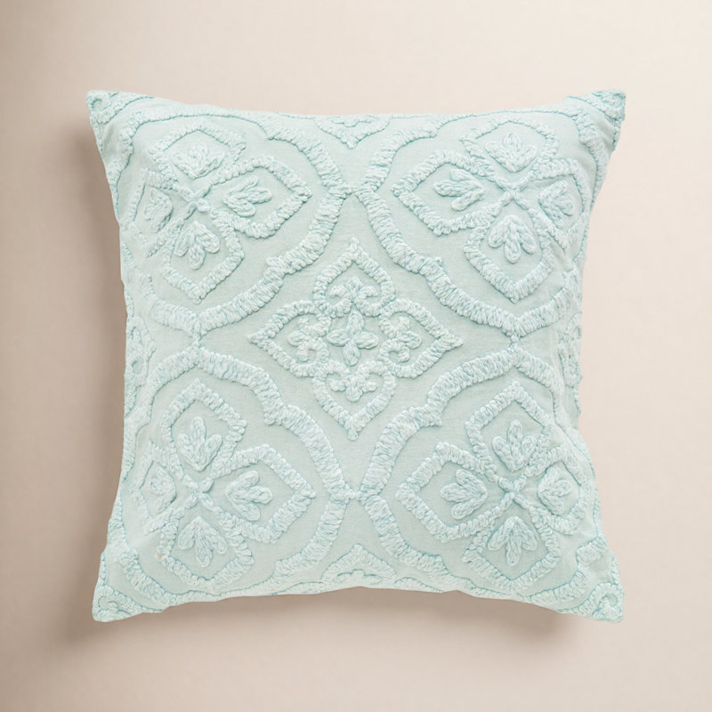 Brittania 22" x 22" Cotton Throw Pillow, Green