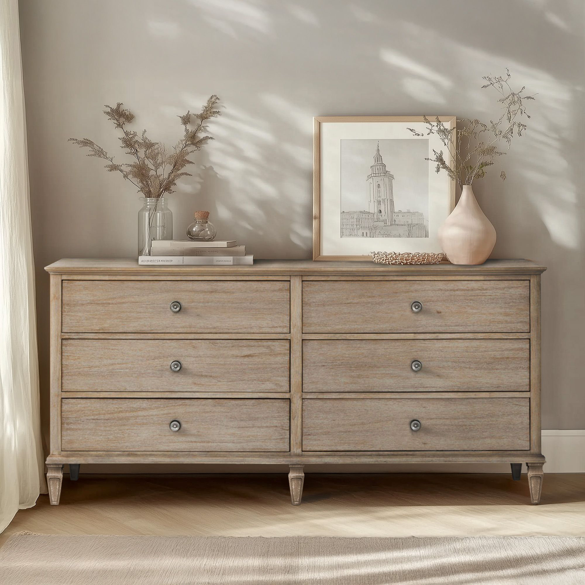 canora grey dresser Furniture of America Carissa Gray Dresser