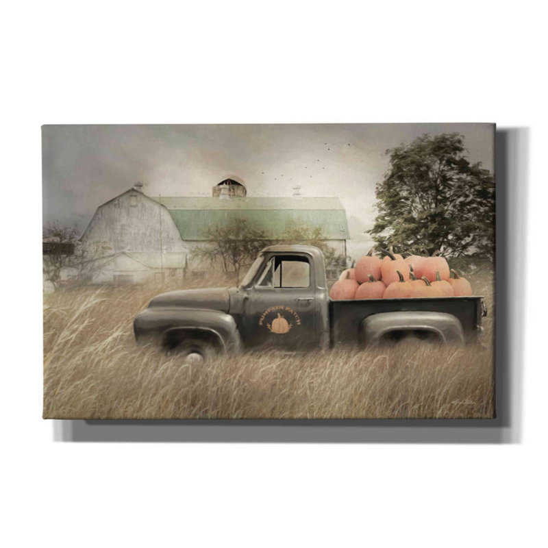 «Happy Harvest Truck» par Lori Deiter - photographie sur toile tendue, H 26 po x l 40 po x 1,5 po