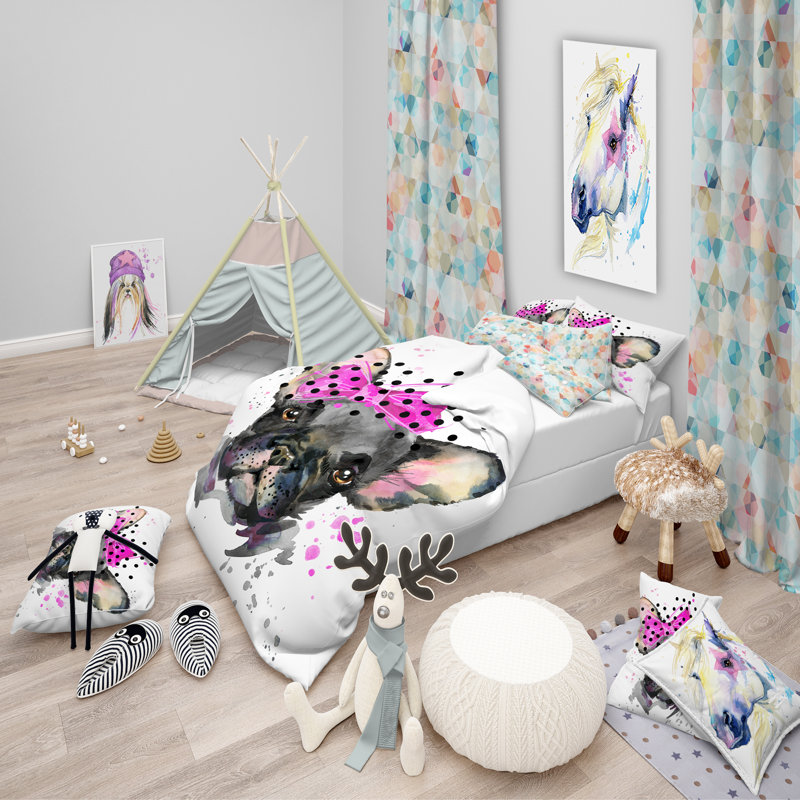 Ensemble de housse de couette moderne et contemporaine, Housse simple + 1 taie décorative