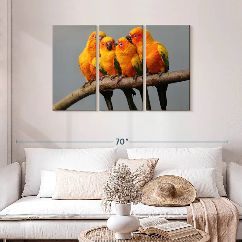 Brampt Wild Sun Parakeets, 28" H x 45" W
