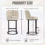 Ensemble de 2 tabourets de bar à hauteur de comptoir, conception de baril moderne avec dossier, tissu en lin rembourré pour le confort des îlots de cuisine-145472497