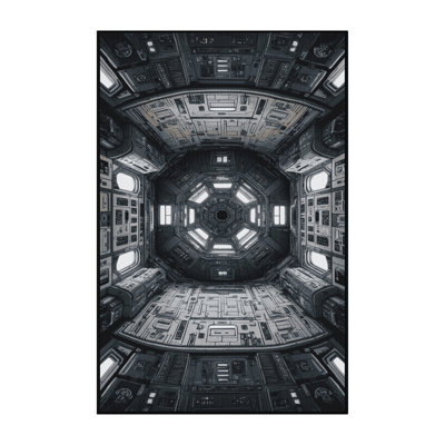 Machine Washable Space Black Area Rug