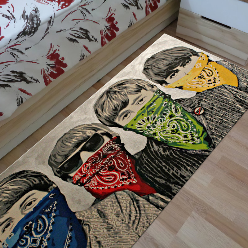 Floral Medley Non-Woven Thin Printed Rug Ideal for Brightening Up Any Living Space with Its Intricate Pattern and Vibrant Colors