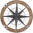 Metal Compass Sign Home Wall Decor with Wood Frame