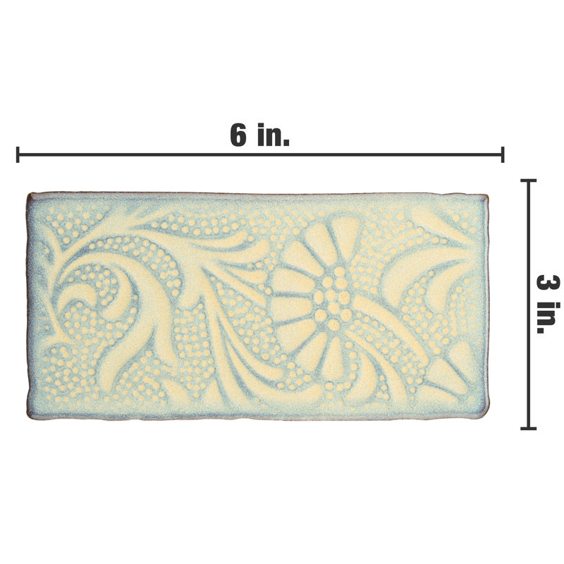 Antic Feelings 3" x 6" Ceramic Patterned Subway Tile, Feelings Pergamon