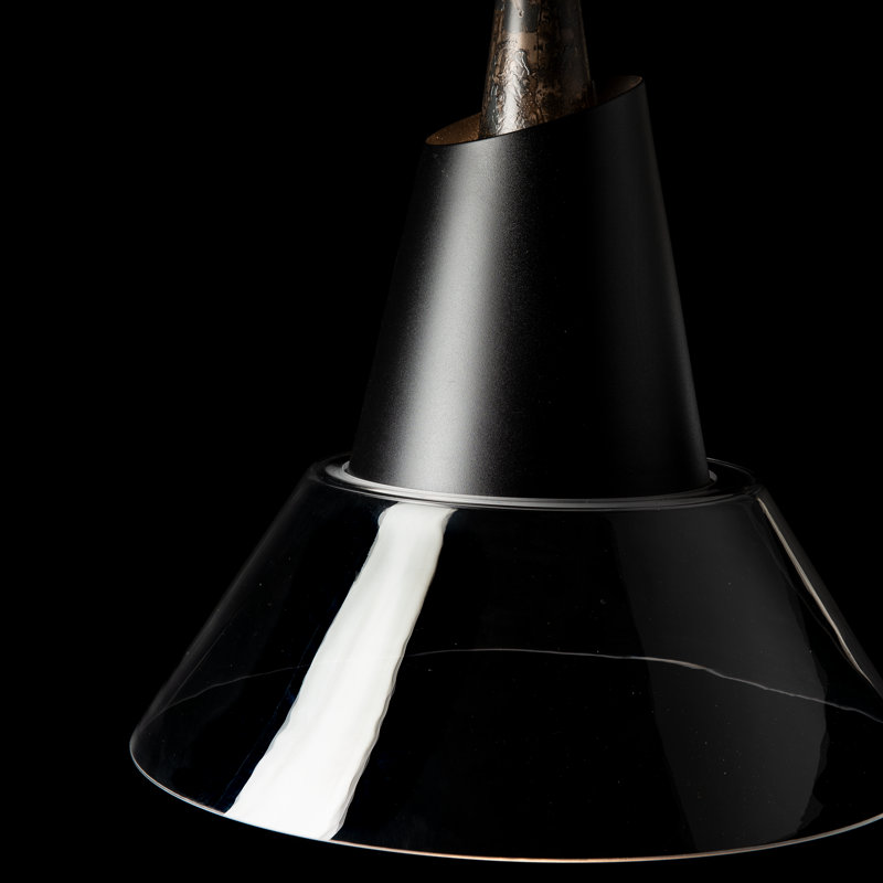 Luminaire suspendu Kora, Noir, Fumée foncée