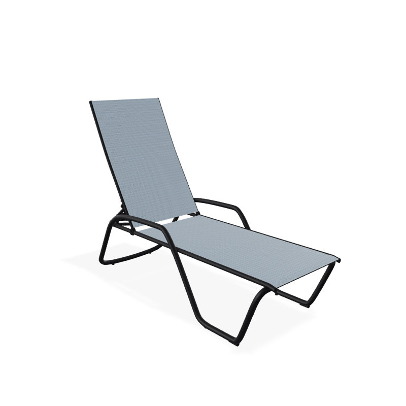 Outdoor Rust-Resistant Metal Chaise Lounge, Textured Desert, Jay