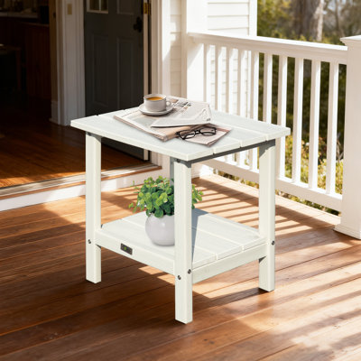 Table d'appoint en PEHD rectangulaire à deux niveaux Adirondack