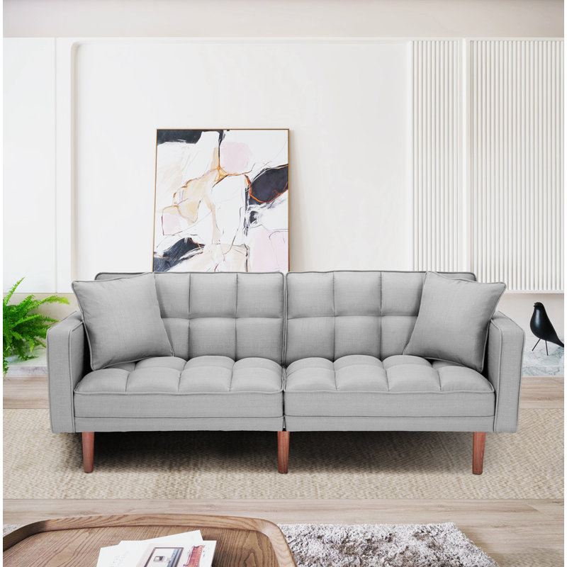 Lamarian Upholstered 75.01'' Sofa, Light Gray Fabric