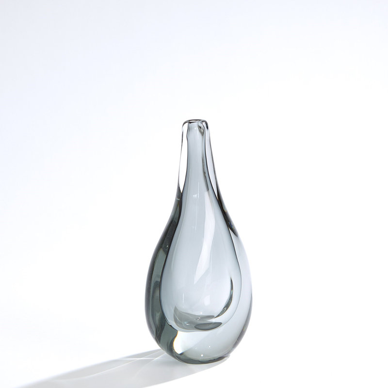 Handcrafted Glass Table Vase, 11" H x 6" W x 3.5" D