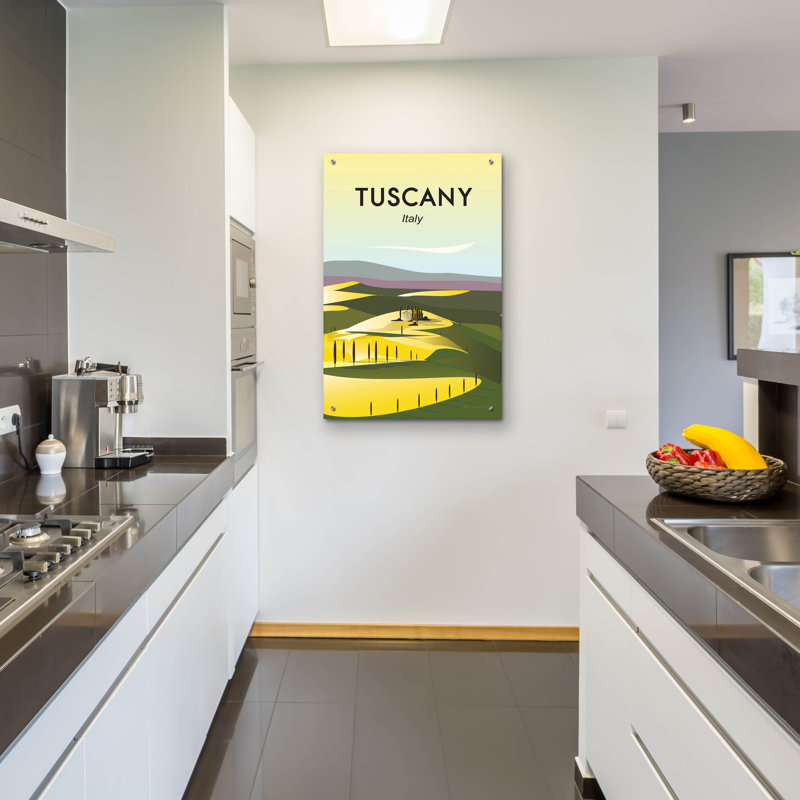 Art mural en verre "Tuscany" par Omar Escalante, H 36 po x l 24 po x P 0,2 po