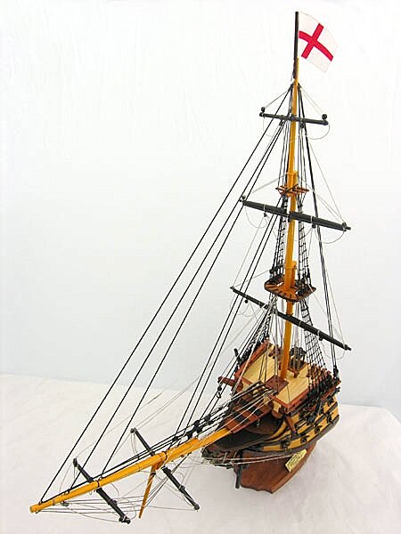 Old Modern Handicrafts Victory Bow Section Model Ship, Brown