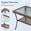 Table basse d'extérieur en osier de polyéthylène à 2 niveaux Valierius-1995016538