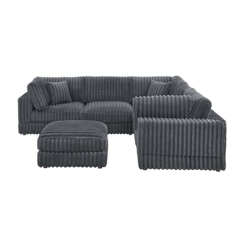Cloud Haven Modular Sectional, Gray Corduroy