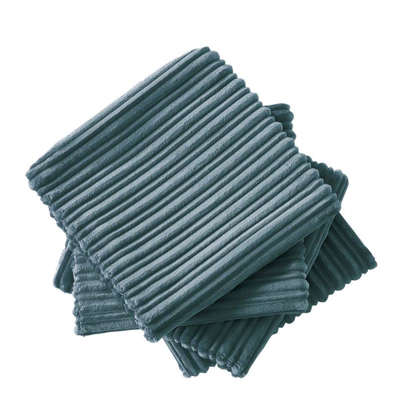 Housse de coussin carré en flanelle nervurée, Sarcelle aile bleue
