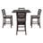 5-Piece Wooden Counter Height Dining Set With Padded Chairs And Storage Shelving (Espresso)-732426300