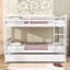 Lit superposé simple au-dessus d'un lit simple en bois avec lit gigogne simple-1754446949
