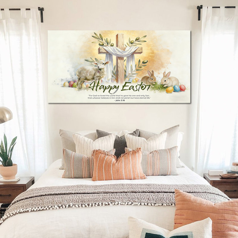  Art mural sur toile de Pâques - Pâques, H 12 po x l 24 po