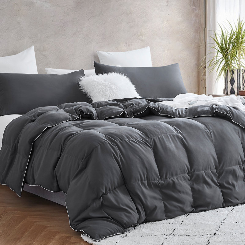 Cooling Lightweight Coma Inducer Oversized Comforter, Gray, Alaskan King Comforter + 4 King Shams