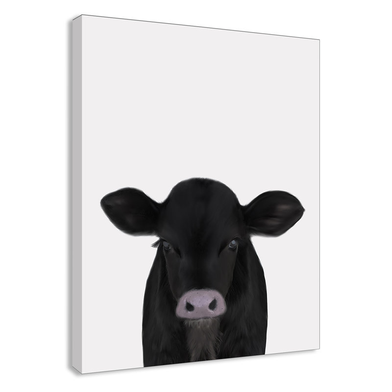 Mignon veau 1, reproduction d'art, H 14 po x l 11 po x P 1,5 po, Canevas