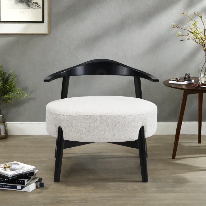 Chaise d'appoint rembourrée, chaises de salon modernes, fauteuil de lecture pour chambre à coucher avec véranda, Beige