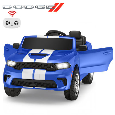 Officially Licensed Dodge 12V Kids Ride On Car With Parent Remote & Bluetooth,Blue