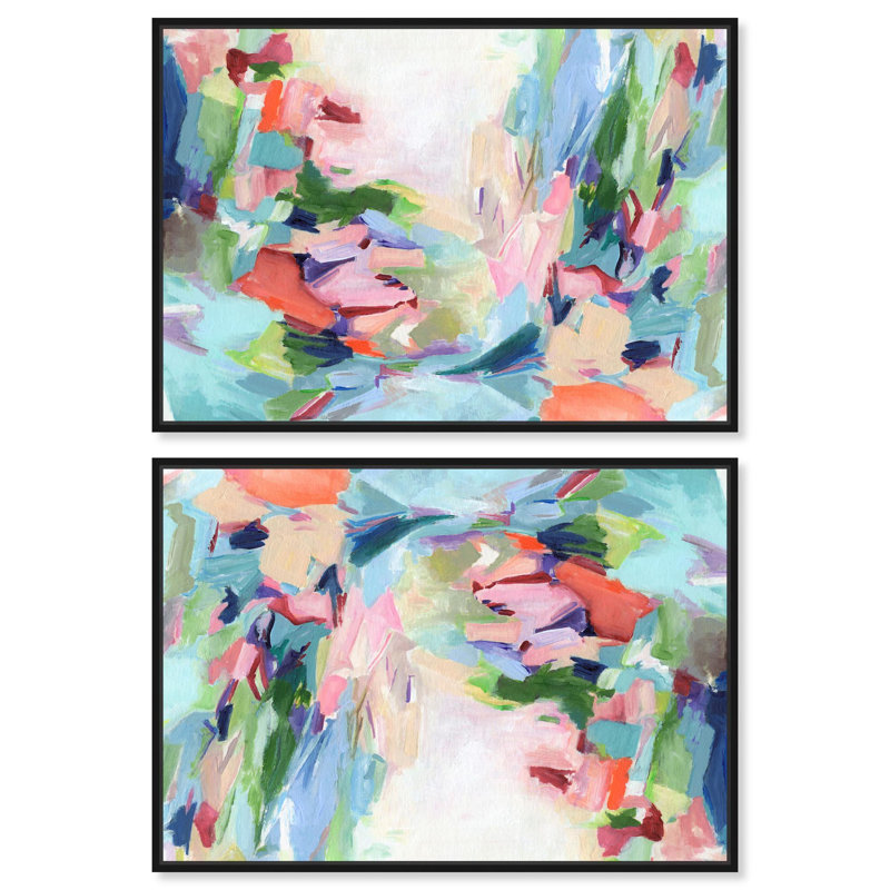 Infinite Love Set Canvas Contemporary Modern par Art Remedy, H 11 po x l 16 po, Cadre noir