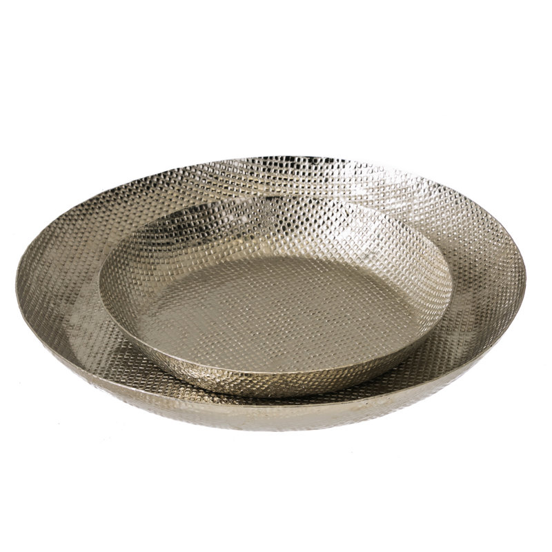 Ensemble de 2 plateaux à marteau argenté