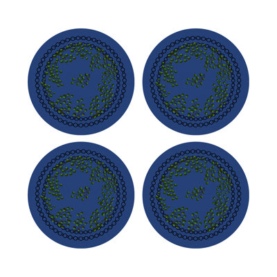 Christmas Berries Vegan Leather Round Pebble Placemat