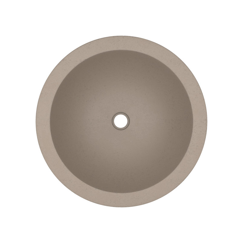 Morro Concrete Handmade Circular Vessel Bathroom Sink, Earth