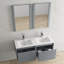 Meuble-lavabo double mural 48 po avec lavabo en céramique-254079940