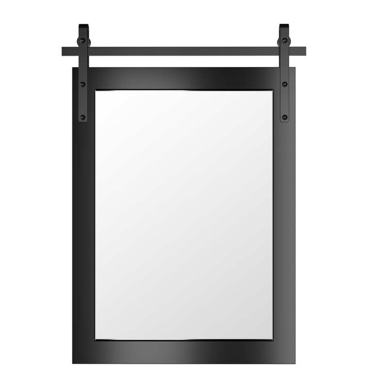 Miroir d'appoint de salle de bain Farmhouse, 30 po x 22 po, Noir