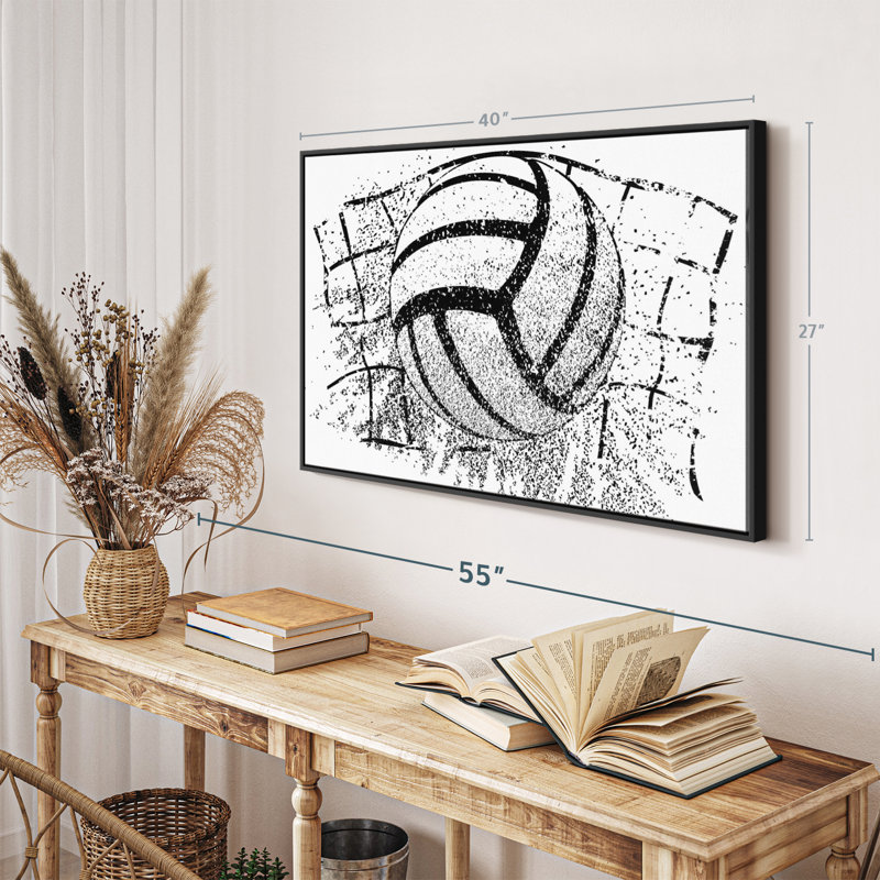 «Grunge Volleyball Canvas Print», 27" H x 40" W