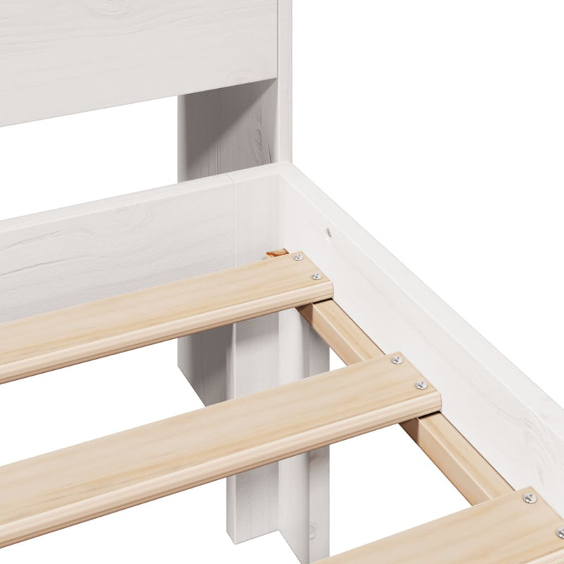 Bookcase Bed Without Mattress Solid Wood Pine, White, 96 x 217.5 cm