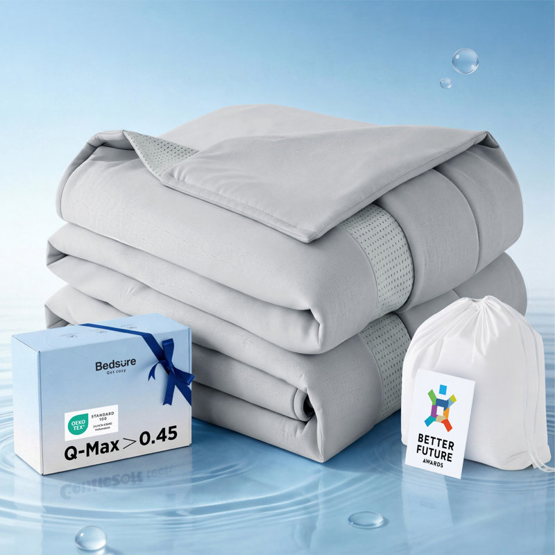 Édredon rafraîchissant et respirant Litsure 4X - Couvertures rafraîchissantes ultra-douces pour dormeurs chauds, Blanc