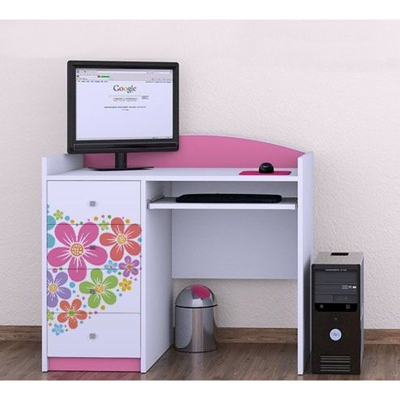 Espen 100cm Computer Desk, Pink
