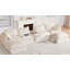 Canapé modulaire de 131 po avec repose-pieds mobile et console, porte-gobelet, siège large, canapé en U de 6 places, canapé en chenille surdimensionné avec chargeur USB pour le salon, un appartement