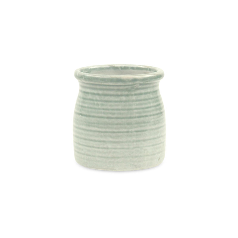 Pot à fleurs en céramique Mott, Vert, H 4 po x l 3,75 po x P 3,75 po