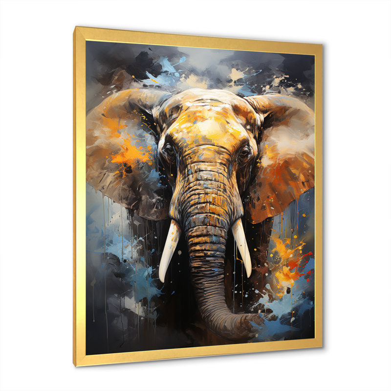 «Elephant Dreams In Colors on», reproduction sur toile, H 20 po x l 12 po x P 1 po, Cadre doré simple