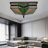 Tiffany 6"-Wide Retro Square Tiffany Ceiling Light